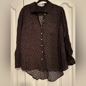 Black and Red Patterned Women's Blouse Cats